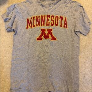 Gray Minnesota T-Shirt with Red and Yellow Logo